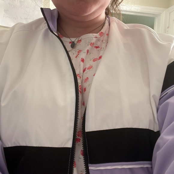 #vintagerainjacket#cute#lavender#lilac#retro stripe #matchingset - Picture 4 of 6